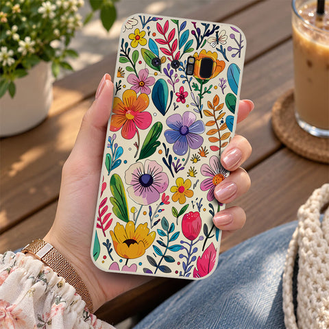 Samsung Galaxy Note 8 Cover - Off White - D4 - ONation Petal Whismy Series - HQ Liquid Silicone Soft Case