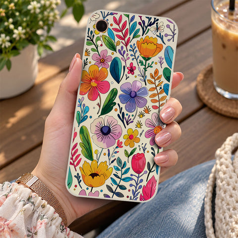 iPhone XR Cover - Off White - D4 - ONation Petal Whismy Series - HQ Liquid Silicone Soft Case