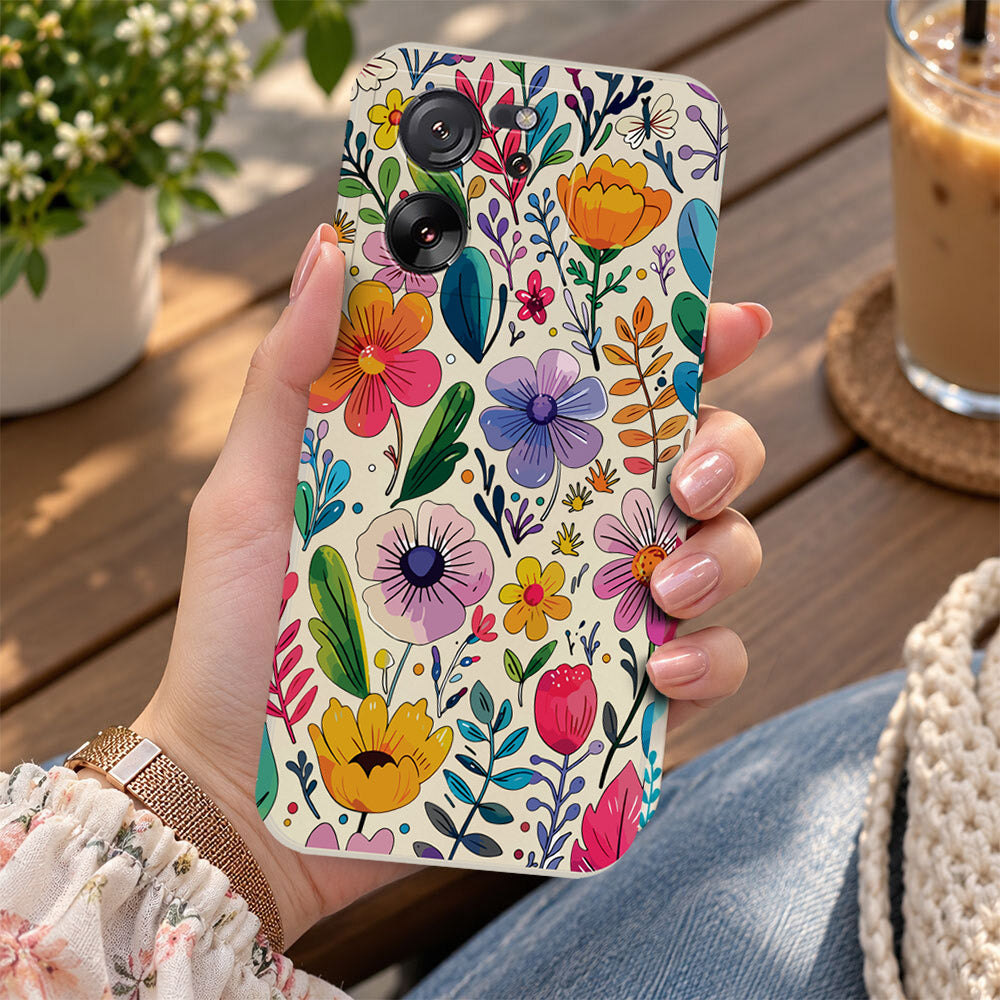 Xiaomi 13T Pro Cover - Off White - D4 - ONation Petal Whismy Series - HQ Liquid Silicone Soft Case