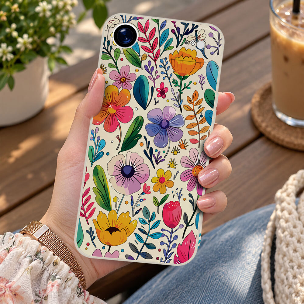 iPhone 17 Air Cover - Off White - D4 - ONation Petal Whismy Series - HQ Liquid Silicone Soft Case