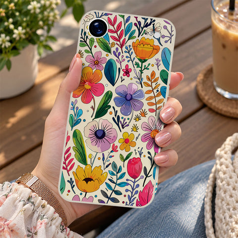 iPhone 17 Air Cover - Off White - D4 - ONation Petal Whismy Series - HQ Liquid Silicone Soft Case