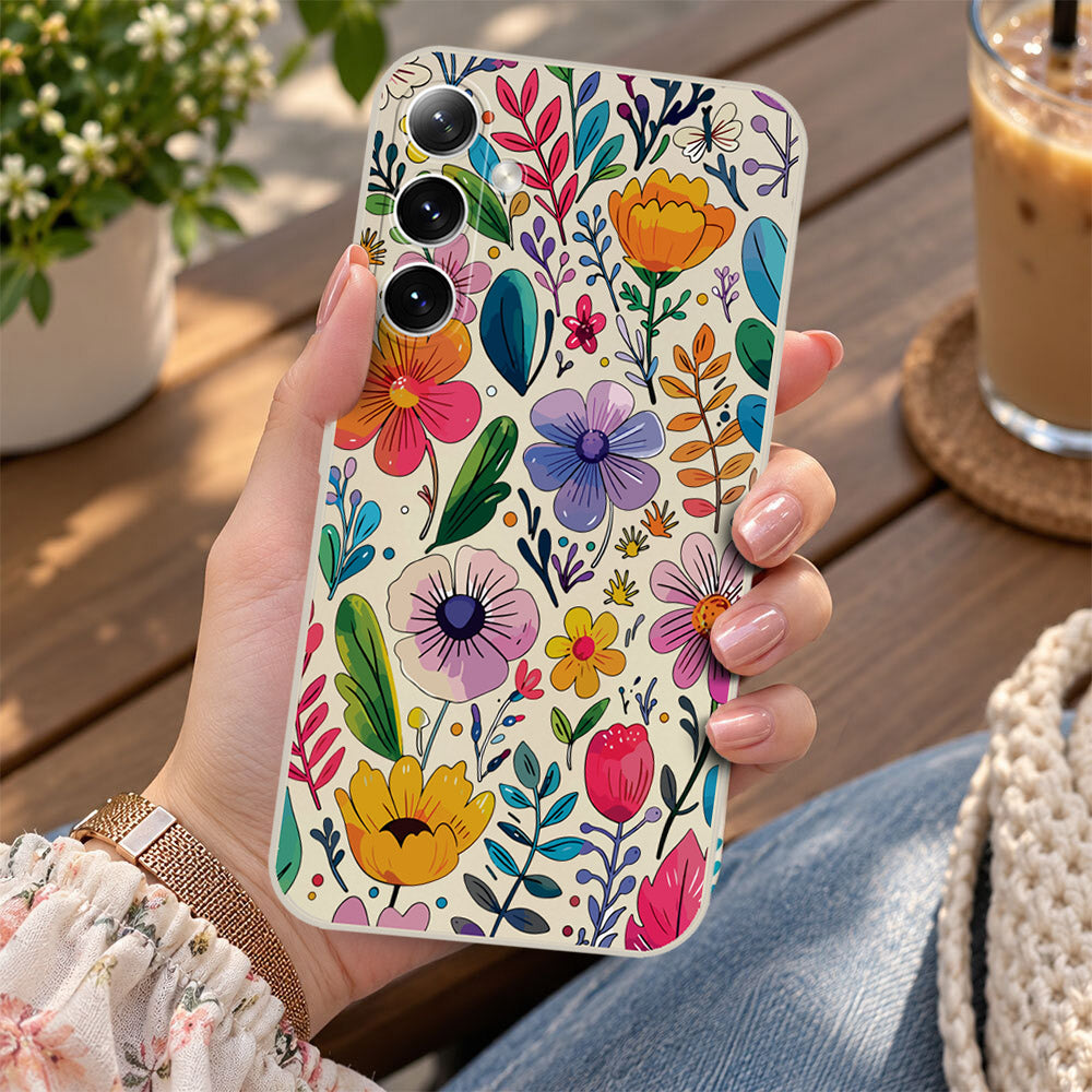 Samsung Galaxy S26 Cover - Off White - D4 - ONation Petal Whismy Series - HQ Liquid Silicone Soft Case