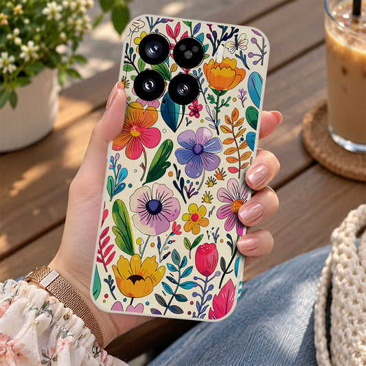 Xiaomi 15 Cover - Off White - D4 - ONation Petal Whismy Series - HQ Liquid Silicone Soft Case