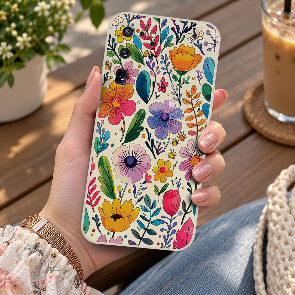 Samsung Galaxy S20 Ultra Cover - Off White - D4 - ONation Petal Whismy Series - HQ Liquid Silicone Soft Case