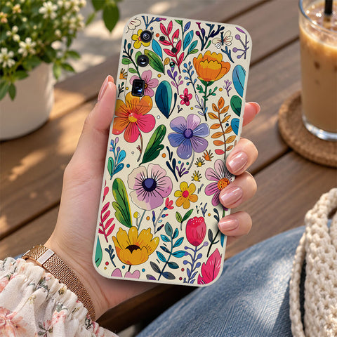 Samsung Galaxy S20 Ultra Cover - Off White - D4 - ONation Petal Whismy Series - HQ Liquid Silicone Soft Case