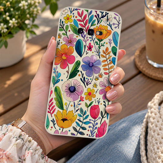 Samsung Galaxy S10e Cover - Off White - D4 - ONation Petal Whismy Series - HQ Liquid Silicone Soft Case