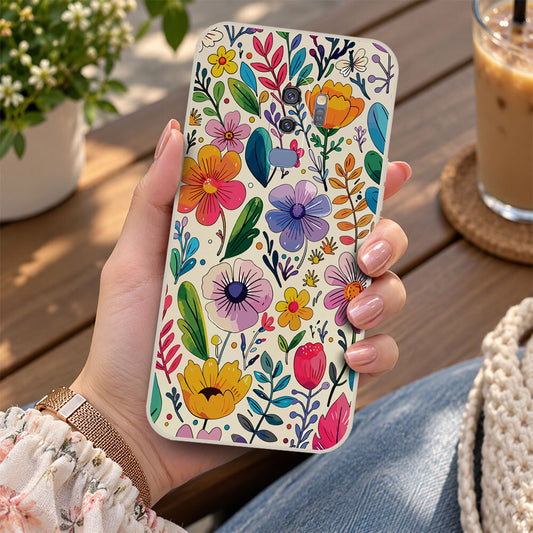 Samsung Galaxy S9 Plus Cover - Off White - D4 - ONation Petal Whismy Series - HQ Liquid Silicone Soft Case