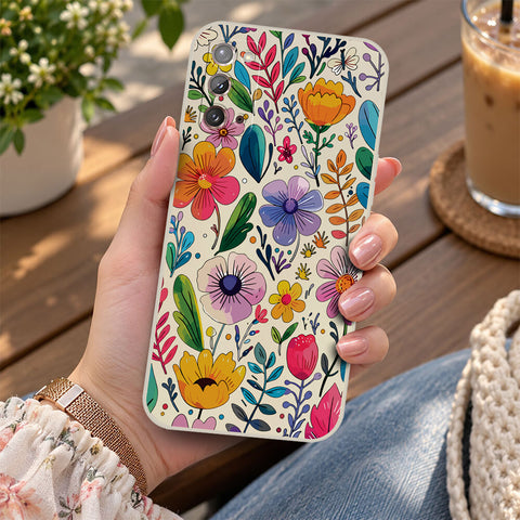 Samsung Galaxy Note 20 Cover - Off White - D4 - ONation Petal Whismy Series - HQ Liquid Silicone Soft Case