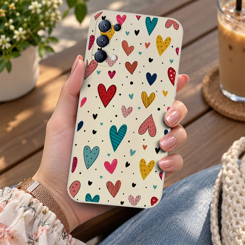 Oppo Reno 5 5G Cover - Off White - D5 - ONation Petal Whismy Series - HQ Liquid Silicone Soft Case