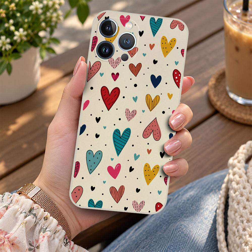 iPhone 13 Pro Cover - Off White - D5 - ONation Petal Whismy Series - HQ Liquid Silicone Soft Case