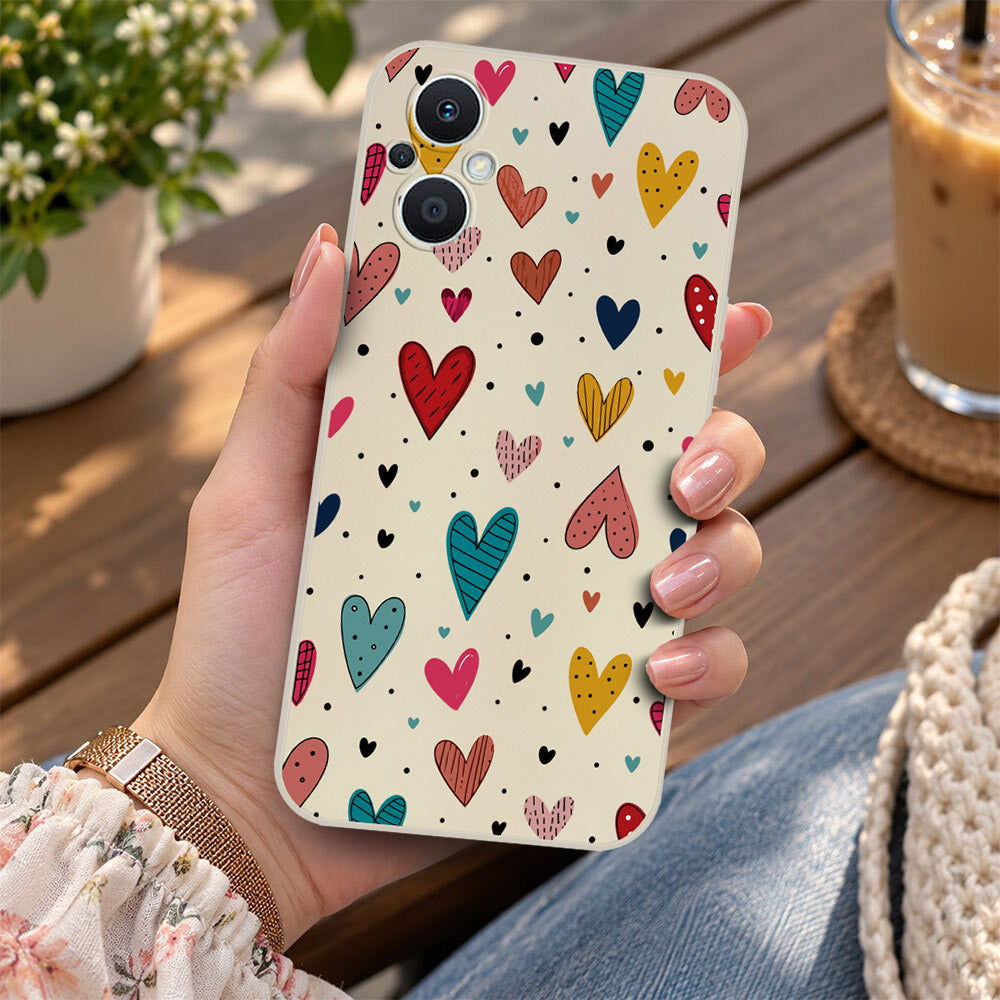 Oppo Find X3 Lite Cover - Off White - D5 - ONation Petal Whismy Series - HQ Liquid Silicone Soft Case