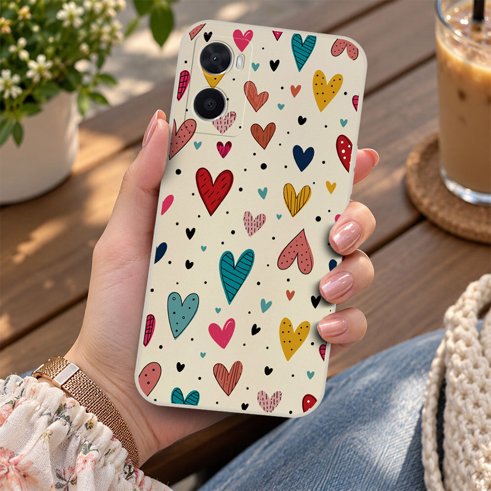 Oppo A52 Cover - Off White - D5 - ONation Petal Whismy Series - HQ Liquid Silicone Soft Case