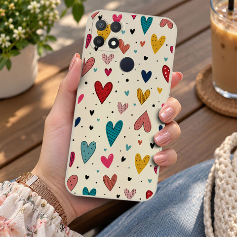 Oppo A36 Cover - Off White - D5 - ONation Petal Whismy Series - HQ Liquid Silicone Soft Case