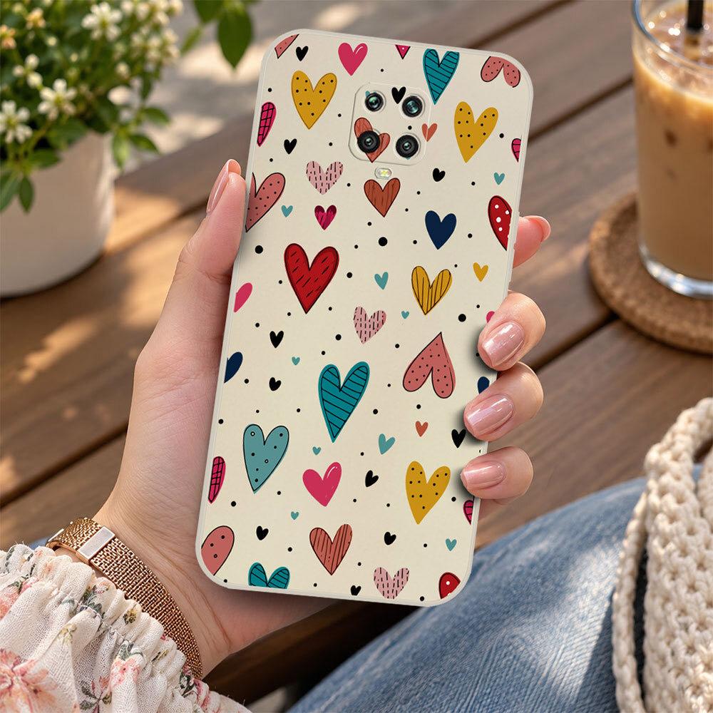 Xiaomi Redmi Note 9 Pro Cover - Off White - D5 - ONation Petal Whismy Series - HQ Liquid Silicone Soft Case