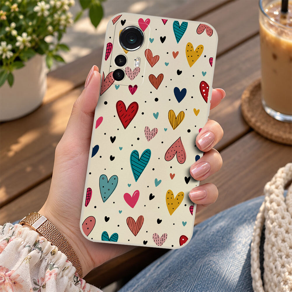 Xiaomi 12X Cover - Off White - D5 - ONation Petal Whismy Series - HQ Liquid Silicone Soft Case