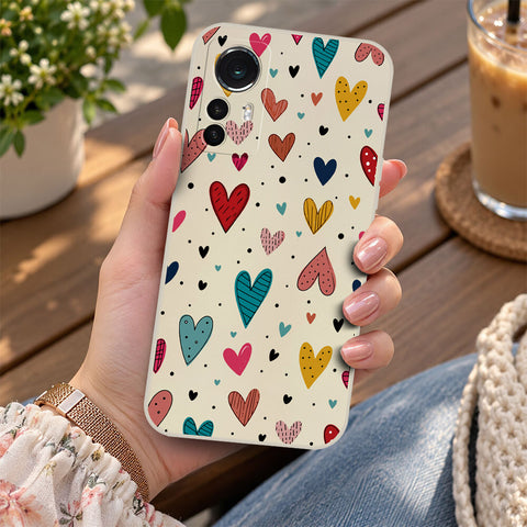 Xiaomi 12X Cover - Off White - D5 - ONation Petal Whismy Series - HQ Liquid Silicone Soft Case
