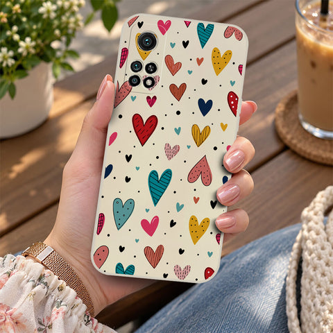 Xiaomi 11T Cover - Off White - D5 - ONation Petal Whismy Series - HQ Liquid Silicone Soft Case