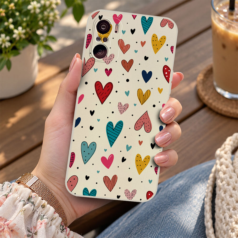 Xiaomi Mi 10T Cover - Off White - D5 - ONation Petal Whismy Series - HQ Liquid Silicone Soft Case