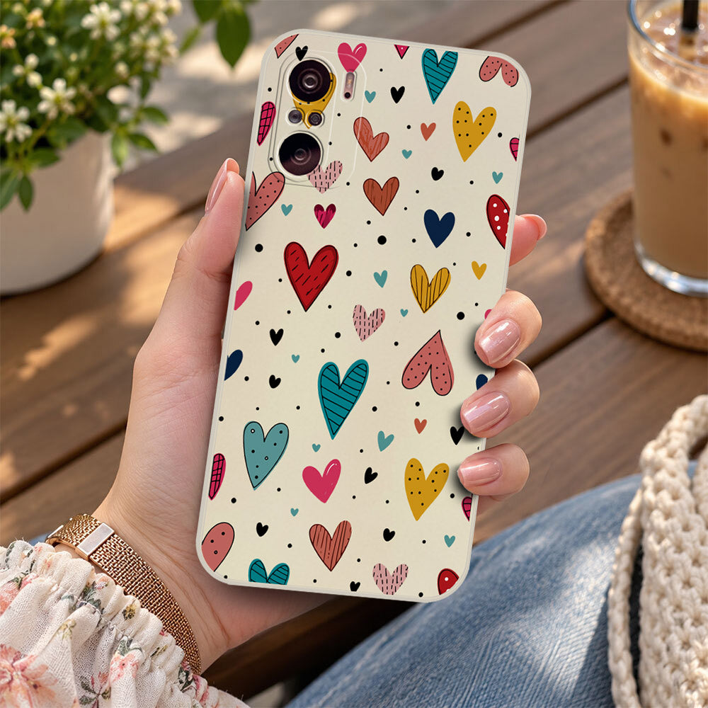 Xiaomi Mi 11i Cover - Off White - D5 - ONation Petal Whismy Series - HQ Liquid Silicone Soft Case