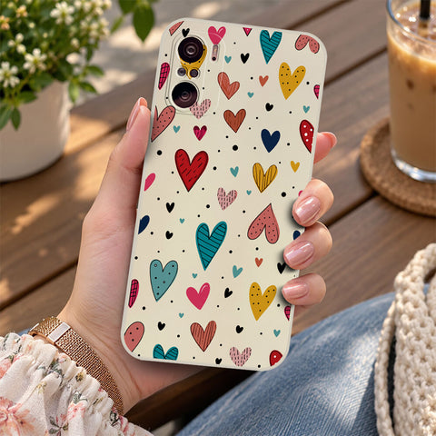 Xiaomi Mi 11i Cover - Off White - D5 - ONation Petal Whismy Series - HQ Liquid Silicone Soft Case
