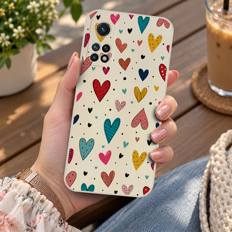 Xiaomi Redmi K40 Cover - Off White - D5 - ONation Petal Whismy Series - HQ Liquid Silicone Soft Case