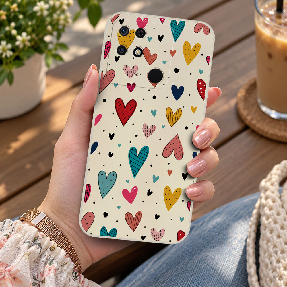 Xiaomi Redmi 10X 4G Cover - Off White - D5 - ONation Petal Whismy Series - HQ Liquid Silicone Soft Case