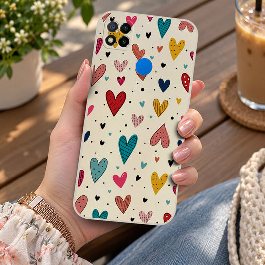 Xiaomi Redmi 10C Cover - Off White - D5 - ONation Petal Whismy Series - HQ Liquid Silicone Soft Case
