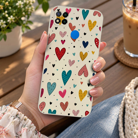 Xiaomi Redmi 10C Cover - Off White - D5 - ONation Petal Whismy Series - HQ Liquid Silicone Soft Case