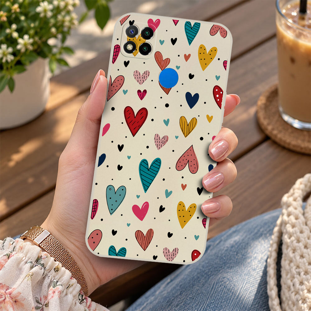 Xiaomi Redmi 10 Cover - Off White - D5 - ONation Petal Whismy Series - HQ Liquid Silicone Soft Case