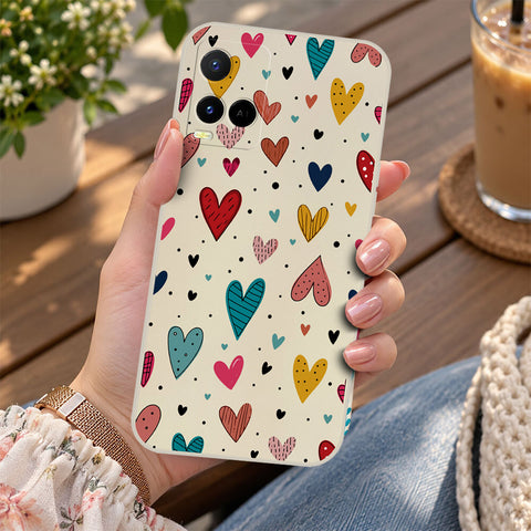 Vivo Y33t Cover - Off White - D5 - ONation Petal Whismy Series - HQ Liquid Silicone Soft Case