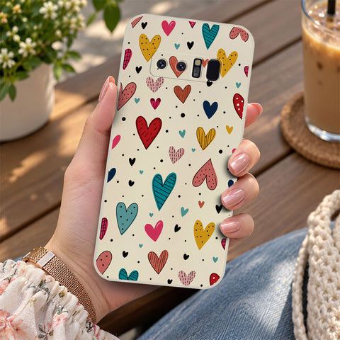 Samsung Galaxy Note 8 Cover - Off White - D5 - ONation Petal Whismy Series - HQ Liquid Silicone Soft Case