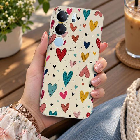 Vivo S17 Pro Cover - Off White - D5 - ONation Petal Whismy Series - HQ Liquid Silicone Soft Case