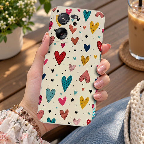 Xiaomi 13T Pro Cover - Off White - D5 - ONation Petal Whismy Series - HQ Liquid Silicone Soft Case
