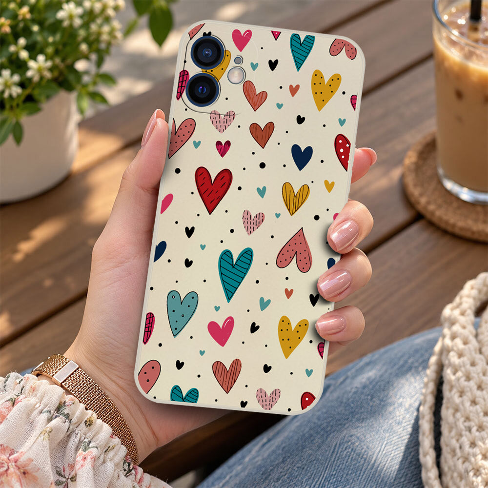 iPhone 12 Mini Cover - Off White - D5 - ONation Petal Whismy Series - HQ Liquid Silicone Soft Case