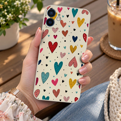 iPhone 12 Mini Cover - Off White - D5 - ONation Petal Whismy Series - HQ Liquid Silicone Soft Case