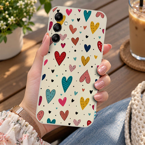Samsung Galaxy A54 5G Cover - Off White - D5 - ONation Petal Whismy Series - HQ Liquid Silicone Soft Case