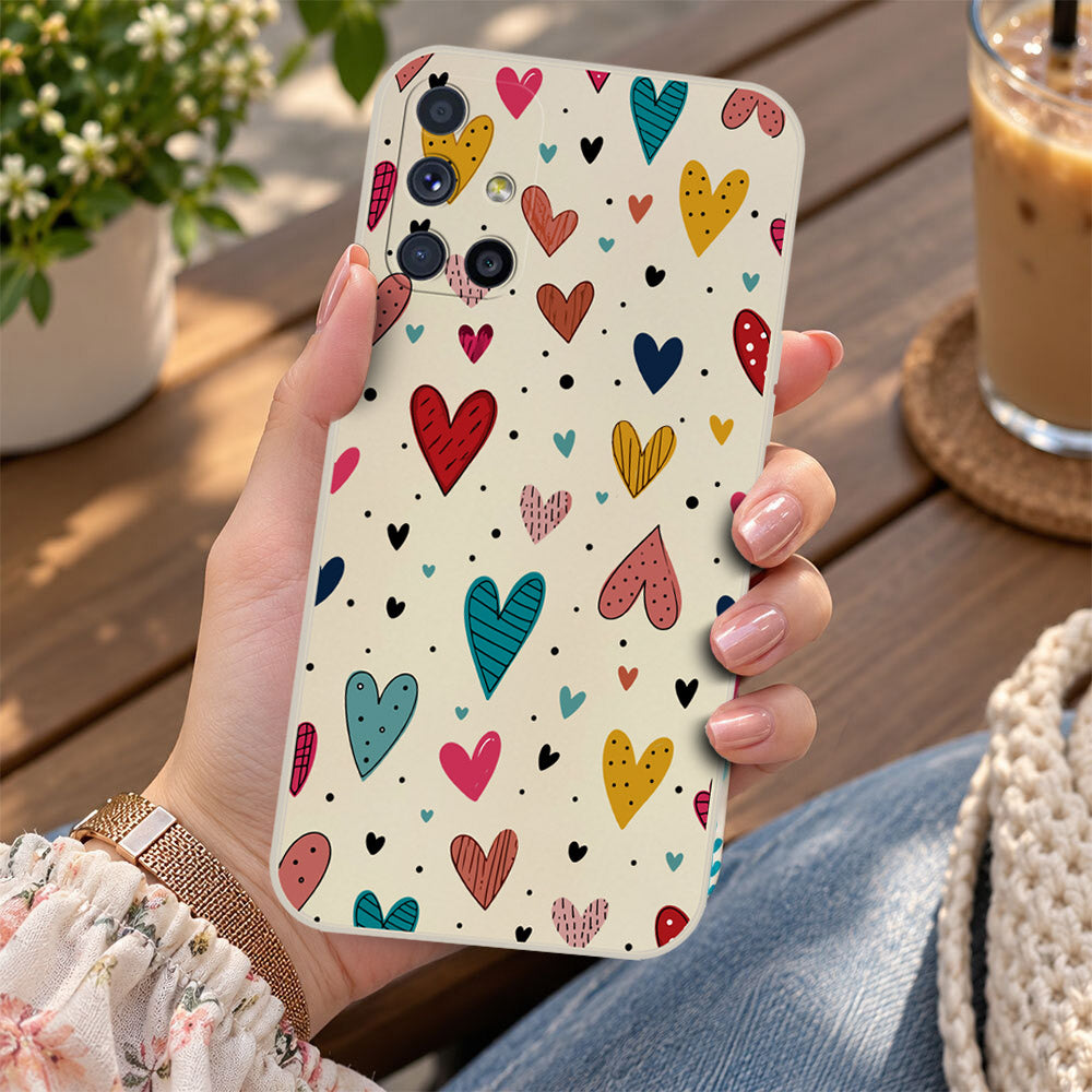 Samsung Galaxy M51 Cover - Off White - D5 - ONation Petal Whismy Series - HQ Liquid Silicone Soft Case