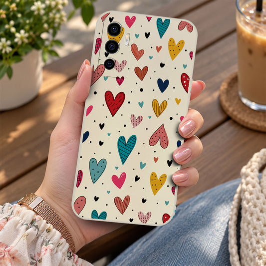 Vivo V23e Cover - Off White - D5 - ONation Petal Whismy Series - HQ Liquid Silicone Soft Case