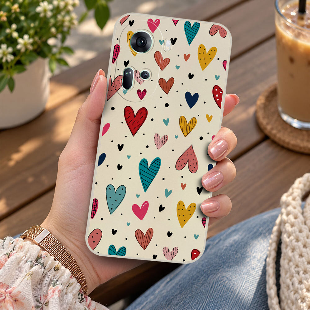 Oppo Reno 11 5G Cover - Off White - D5 - ONation Petal Whismy Series - HQ Liquid Silicone Soft Case