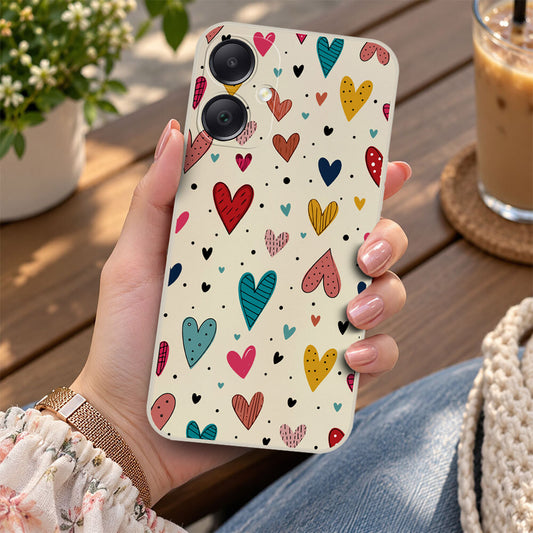 Samsung Galaxy A05 Cover - Off White - D5 - ONation Petal Whismy Series - HQ Liquid Silicone Soft Case