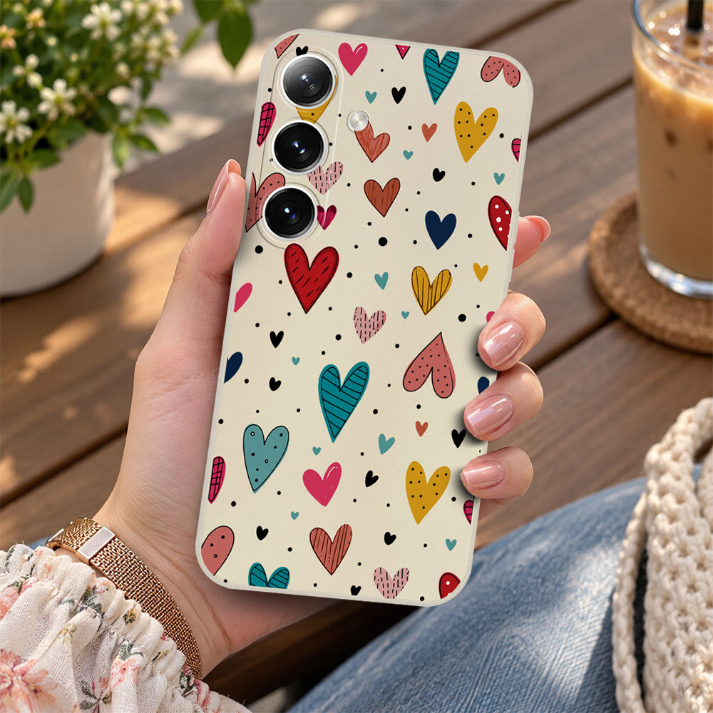 Samsung Galaxy A16 Cover - Off White - D5 - ONation Petal Whismy Series - HQ Liquid Silicone Soft Case