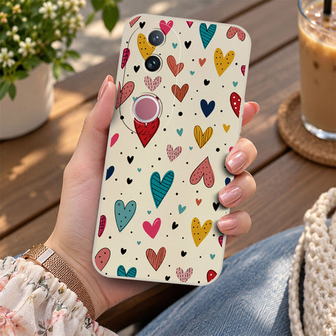 Vivo V50 Cover - Off White - D5 - ONation Petal Whismy Series - HQ Liquid Silicone Soft Case