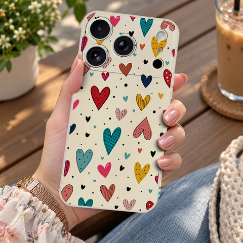 iPhone 17 Pro Max Cover - Off White - D5 - ONation Petal Whismy Series - HQ Liquid Silicone Soft Case
