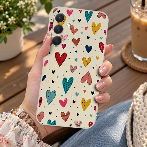 Samsung Galaxy A35 Cover - Off White - D5 - ONation Petal Whismy Series - HQ Liquid Silicone Soft Case