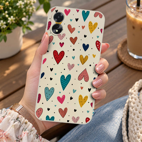 Oppo A38 Cover - Off White - D5 - ONation Petal Whismy Series - HQ Liquid Silicone Soft Case