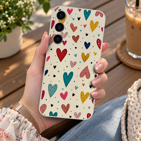 Samsung Galaxy S23 5G Cover - Off White - D5 - ONation Petal Whismy Series - HQ Liquid Silicone Soft Case
