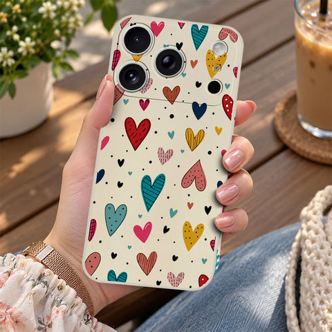 iPhone 17 Pro Cover - Off White - D5 - ONation Petal Whismy Series - HQ Liquid Silicone Soft Case