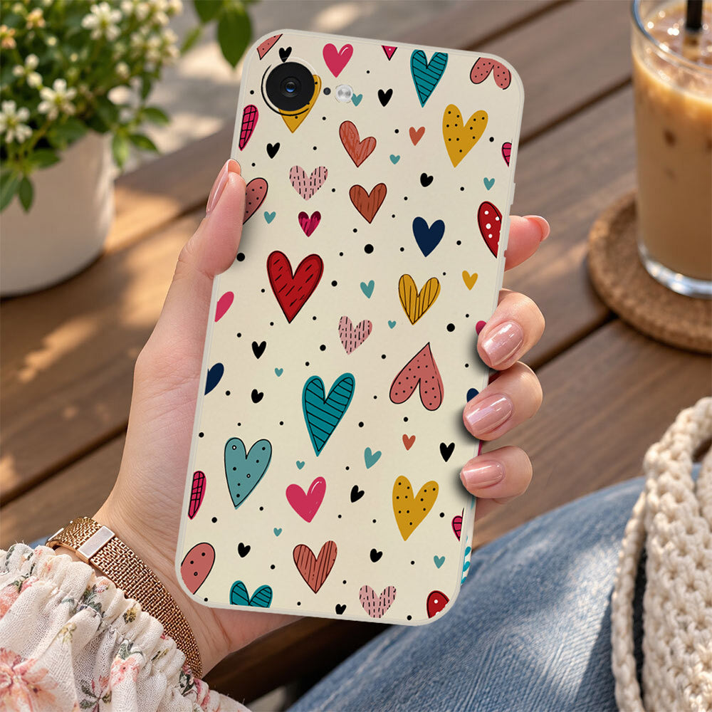 iPhone 16e Cover - Off White - D5 - ONation Petal Whismy Series - HQ Liquid Silicone Soft Case
