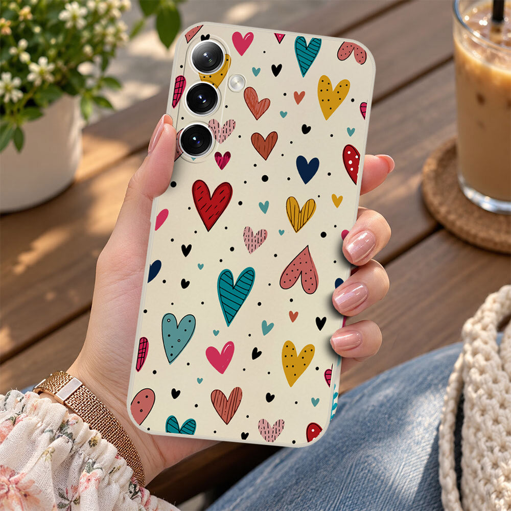 Samsung Galaxy S26 Plus Cover - Off White - D5 - ONation Petal Whismy Series - HQ Liquid Silicone Soft Case