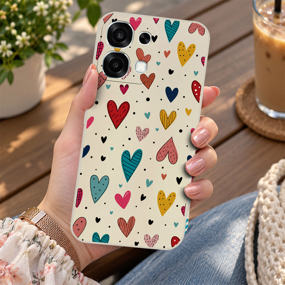 Oppo A6 Pro 4G Cover - Off White - D5 - ONation Petal Whismy Series - HQ Liquid Silicone Soft Case